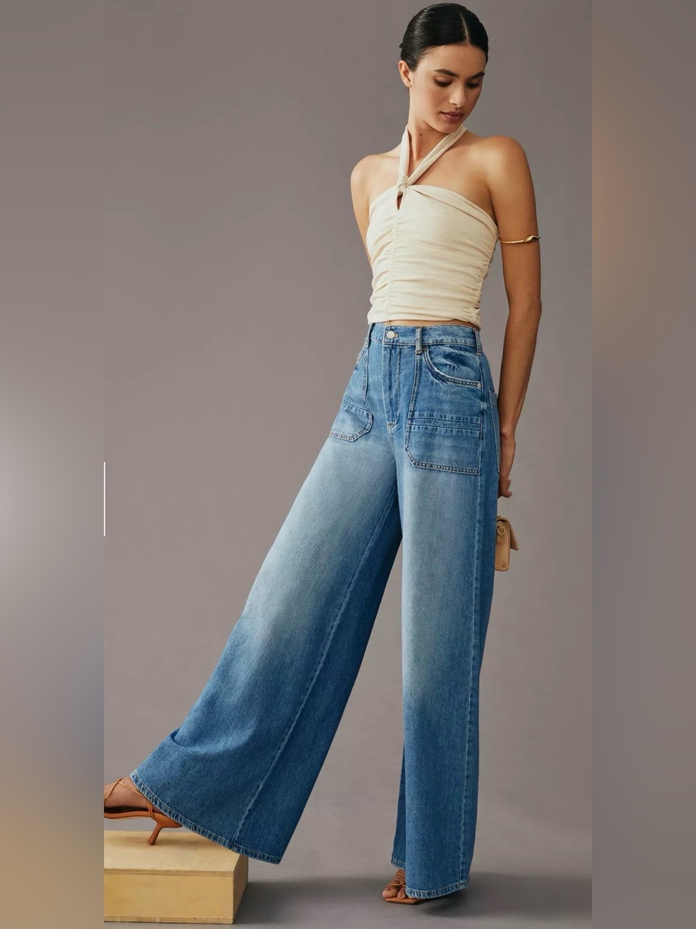 Pilcro Anthropologie The Jane High Rise Wide Leg Jeans Size Small